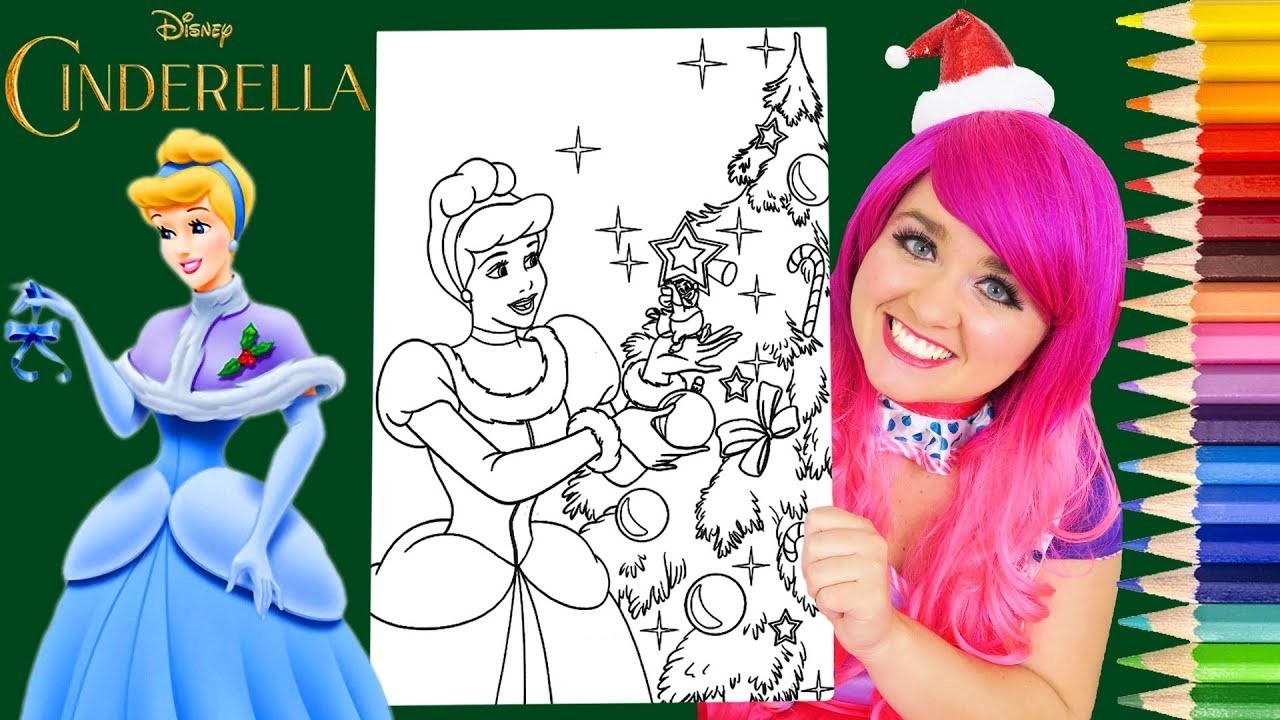 Coloring Cinderella Christmas Winter Coloring Book Page Prismacolor 