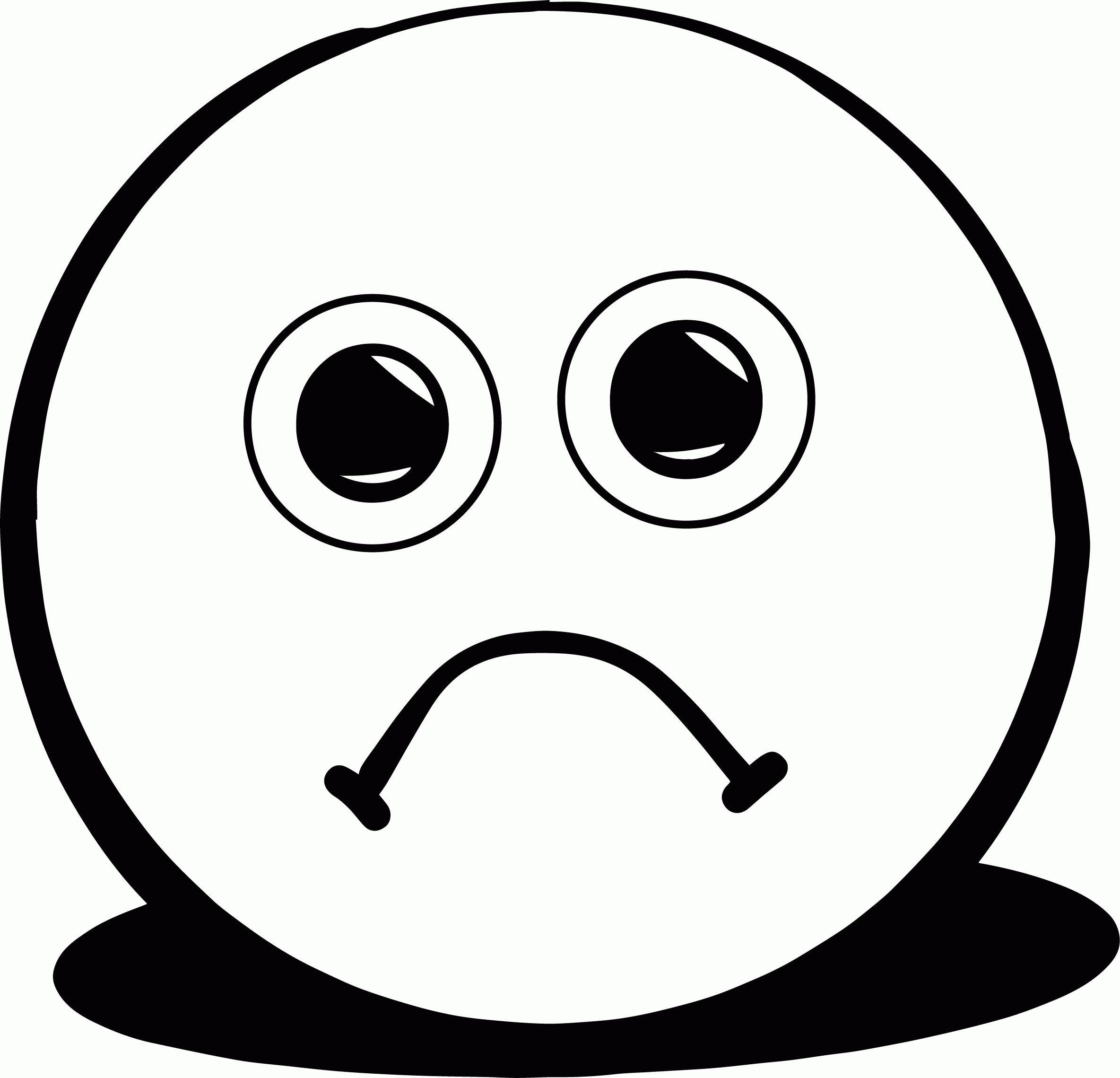 Coloring Page Of A Sad Face Coloring Home