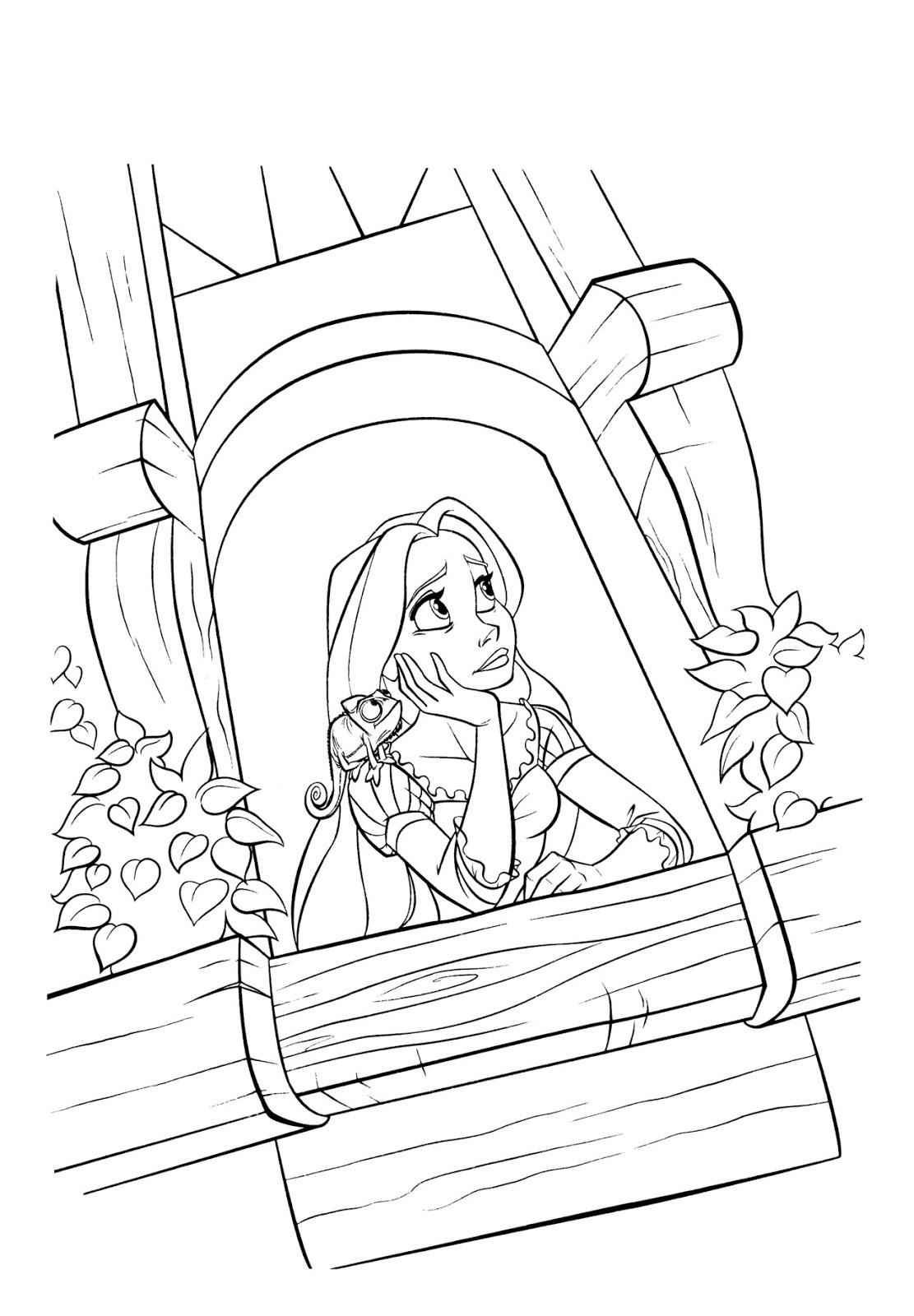 Coloring Page Of Rapunzel Rapunzel Coloring Page Coloring Home 11656 