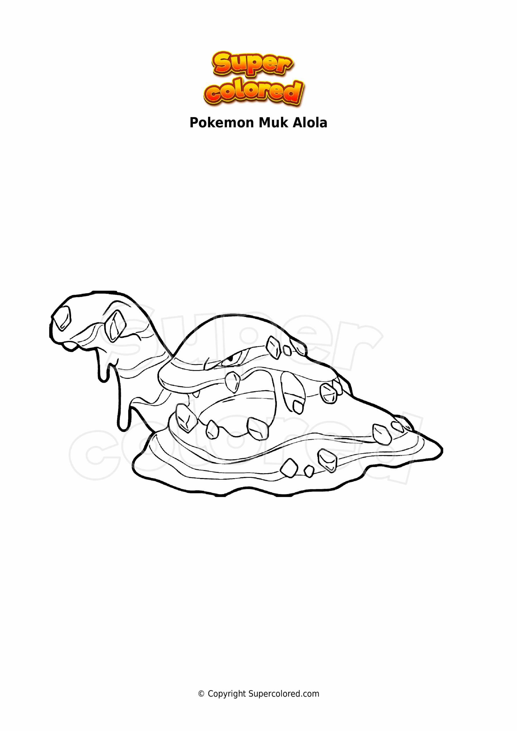 Coloring Page Pokemon Muk Alola Supercolored