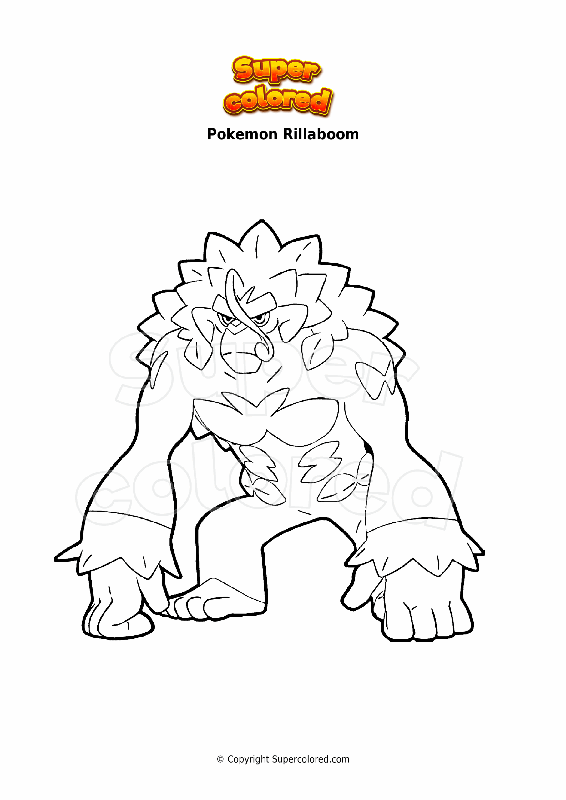 Coloring Page Pokemon Rillaboom Supercolored