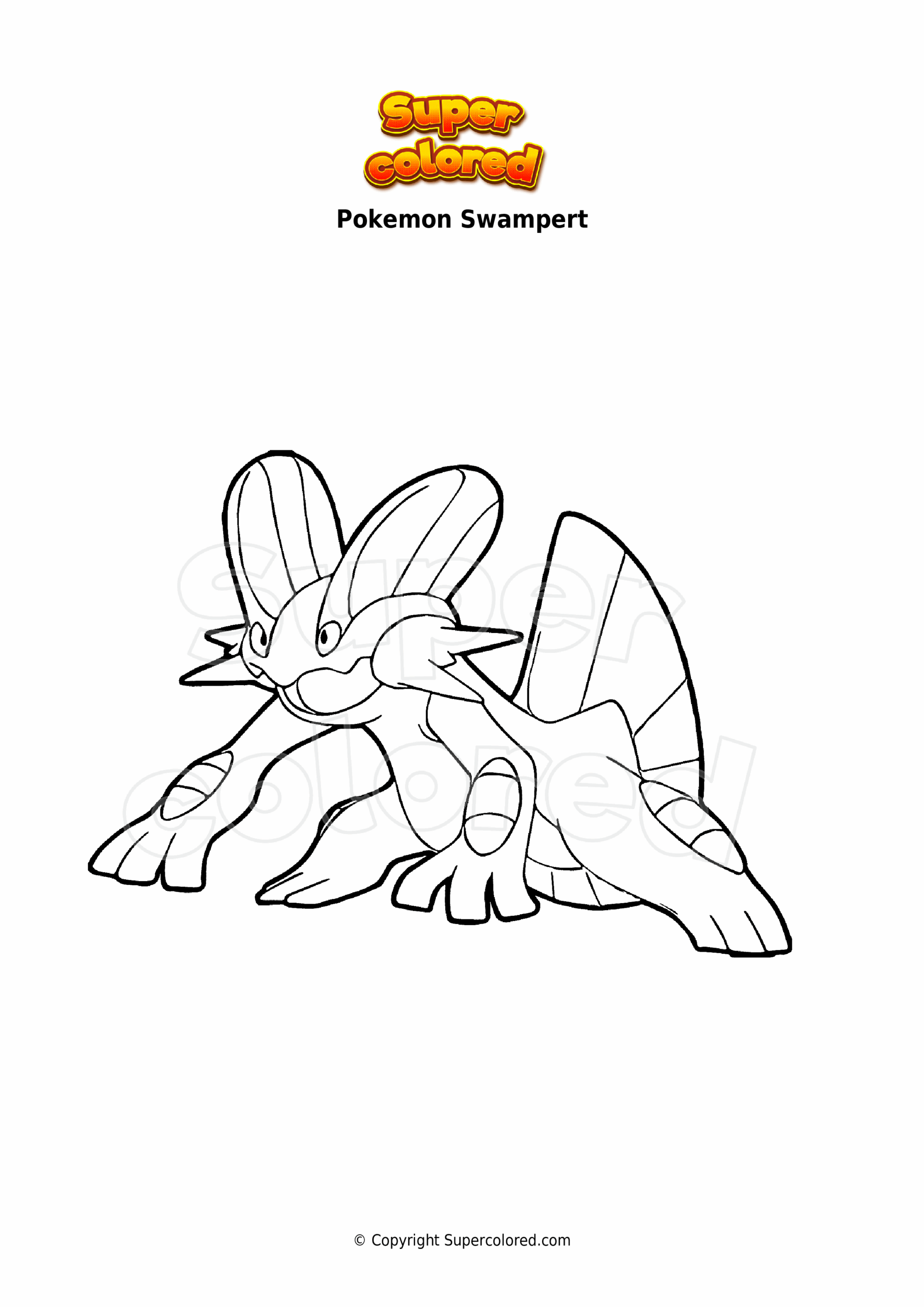 Coloring Page Pokemon Swampert Supercolored