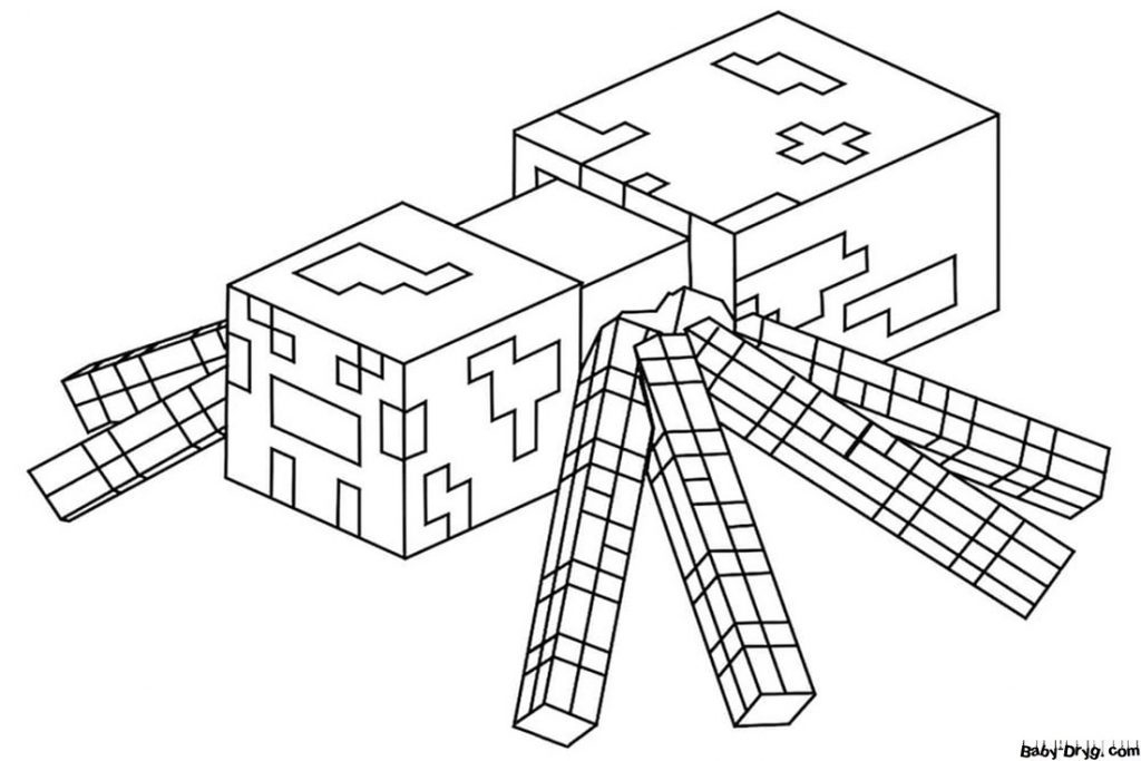 Coloring Page Spider Coloring Minecraft Printout