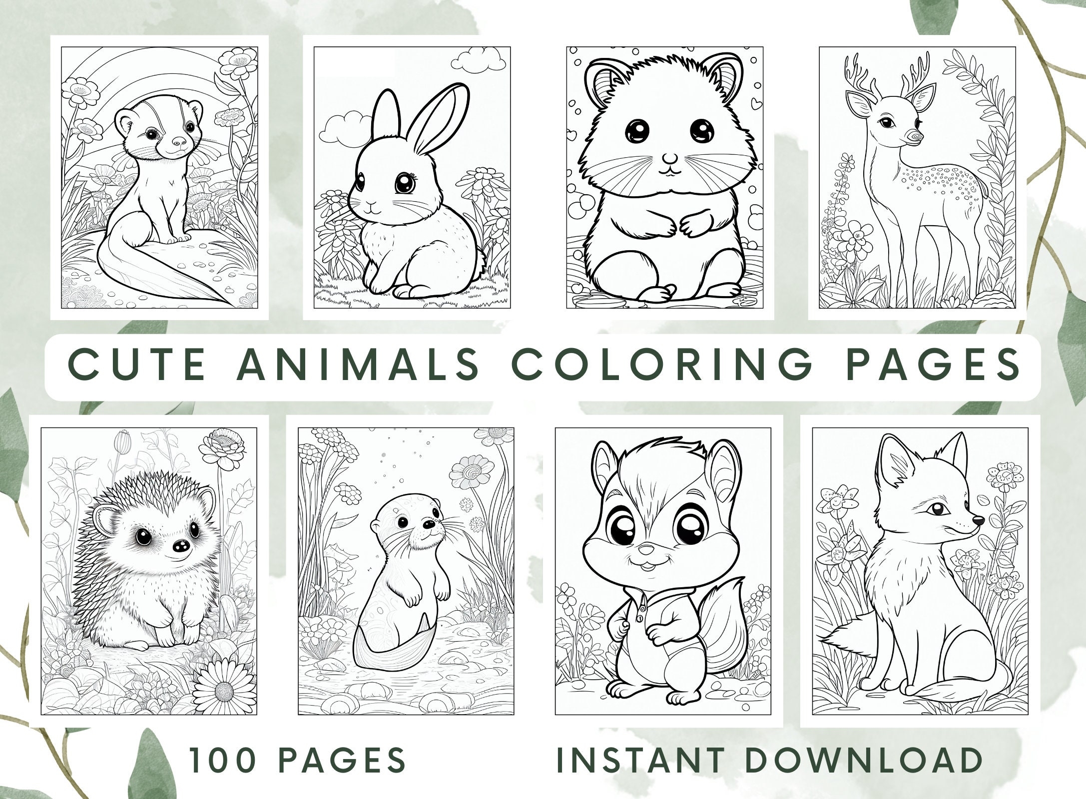 Coloring Pages Cute Animals At Andrew Quesada Blog