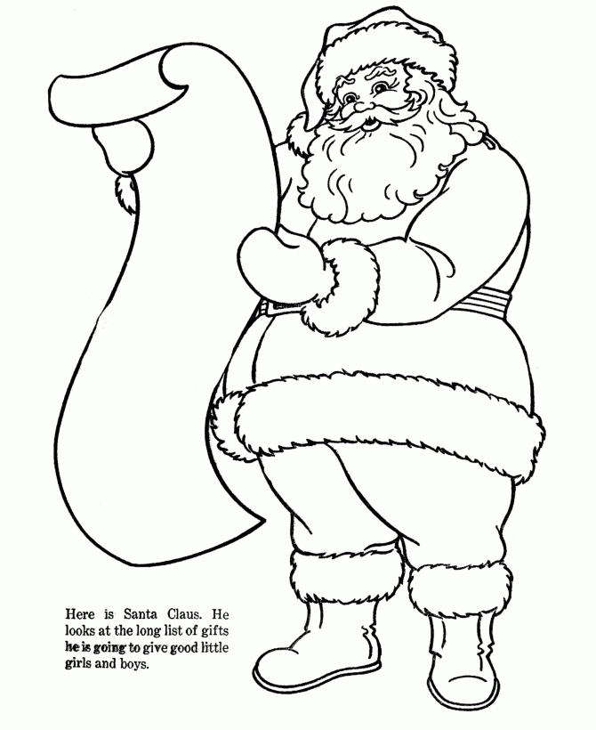 Coloring Pages Of Santa Claus Coloring Home