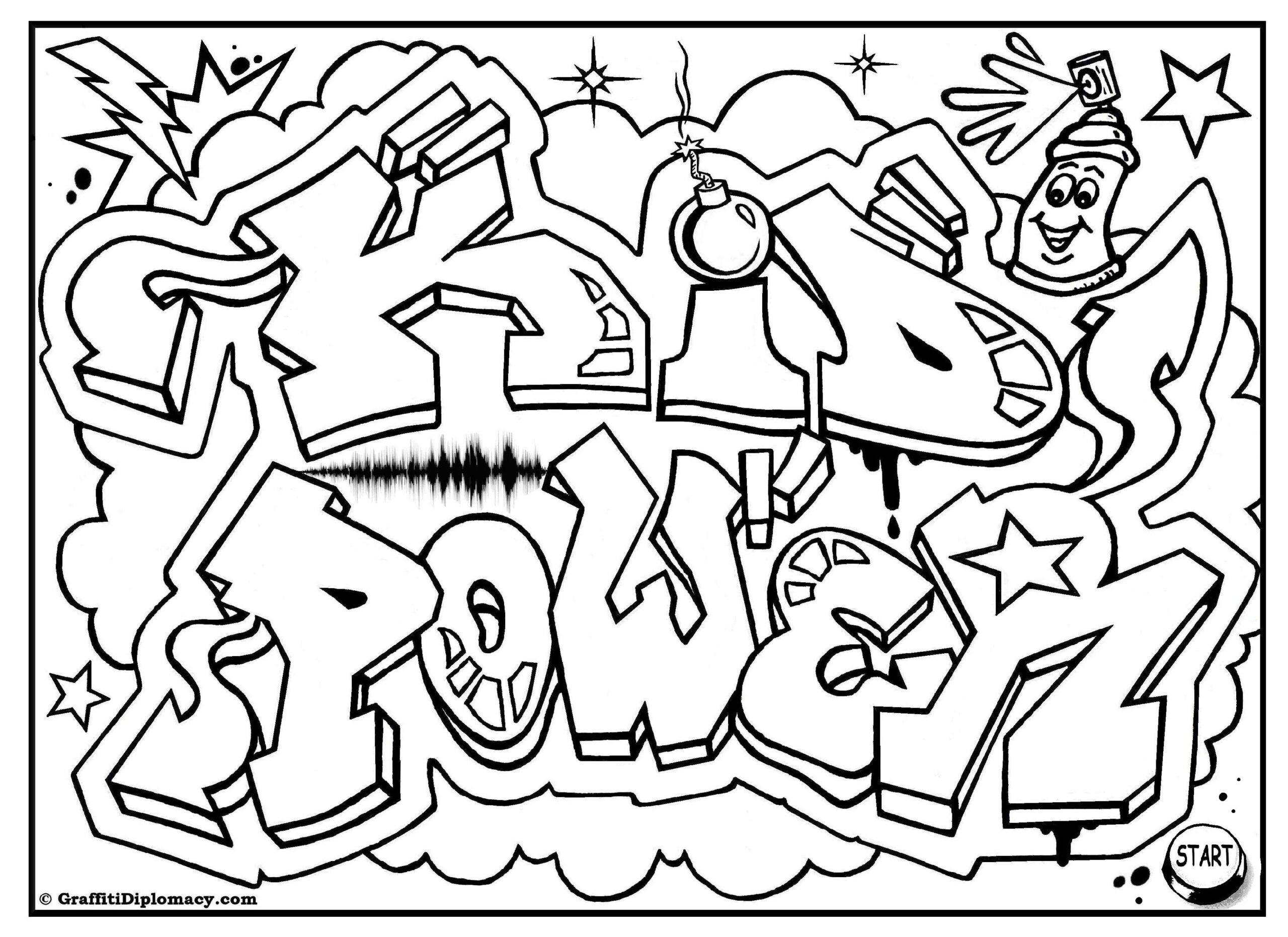 Cool Graffiti Coloring Pages Coloring Home