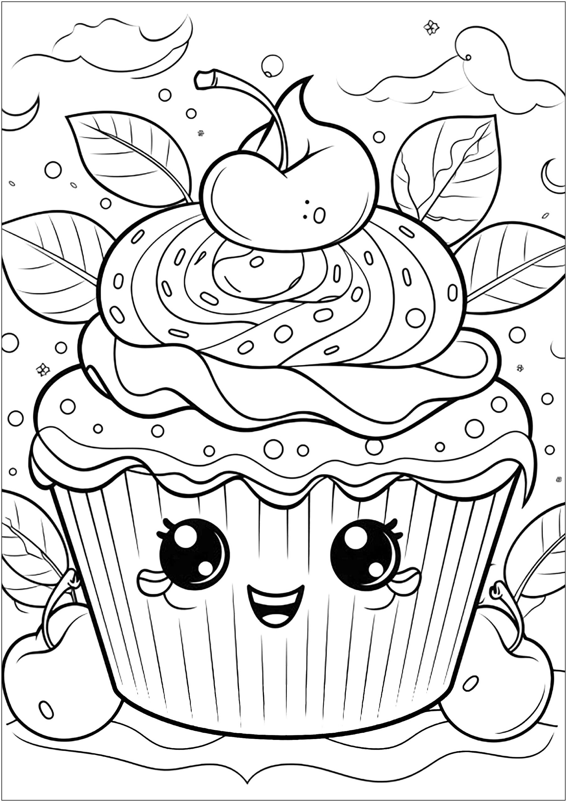 Cupcake Coloring Pages