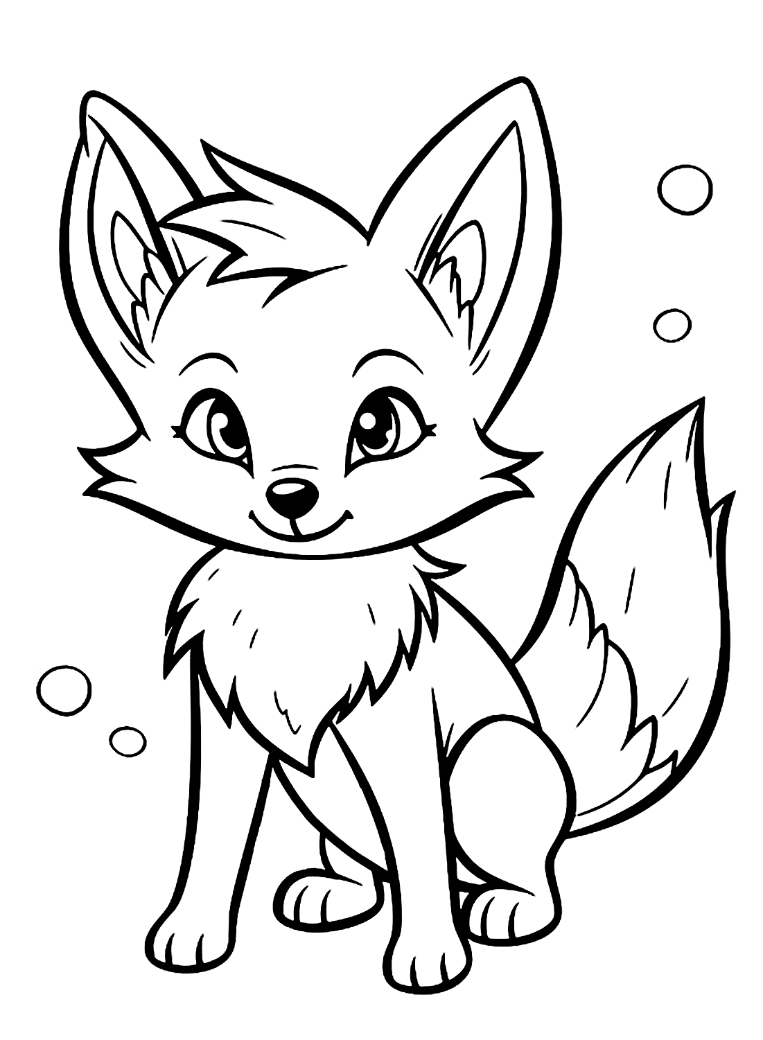 Cute Baby Fox Color Page Free Printable Coloring Pages