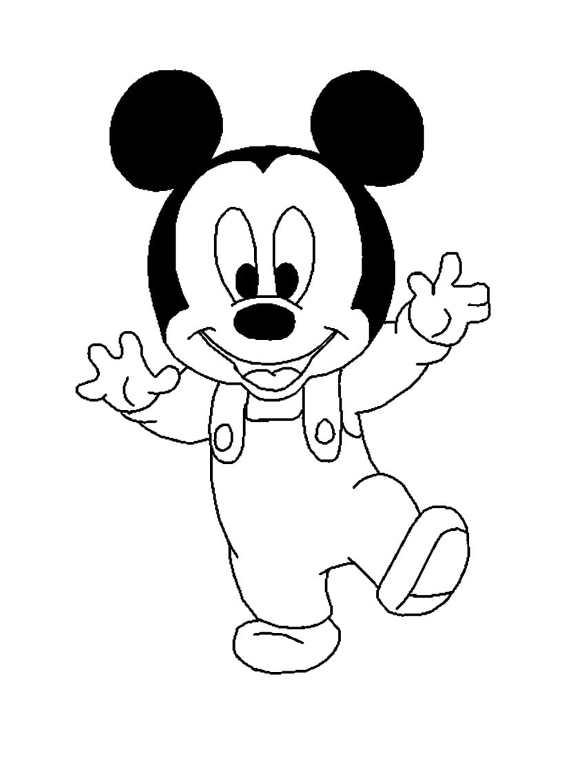 Cute Baby Mickey Coloring Page Free Printable Coloring Pages For Kids