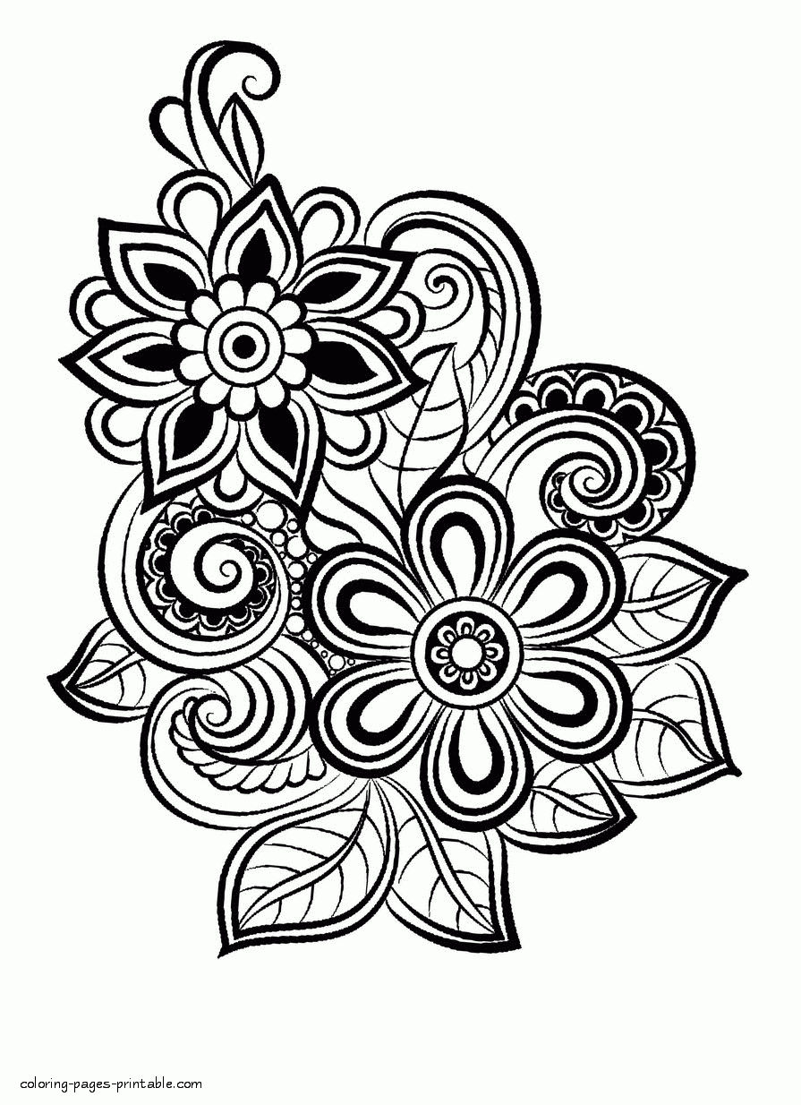 Cute Coloring Pages Of Flowers For Adults COLORING PAGES PRINTABLE COM