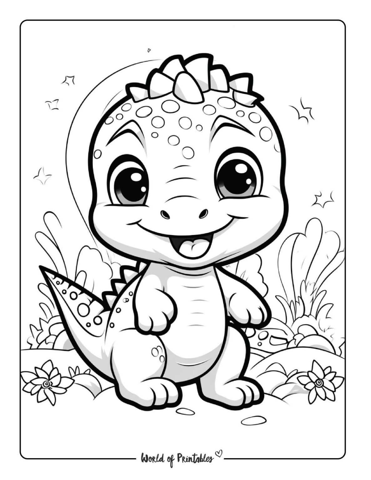 Cute Dinosaur Coloring Sheet Coloring Pages