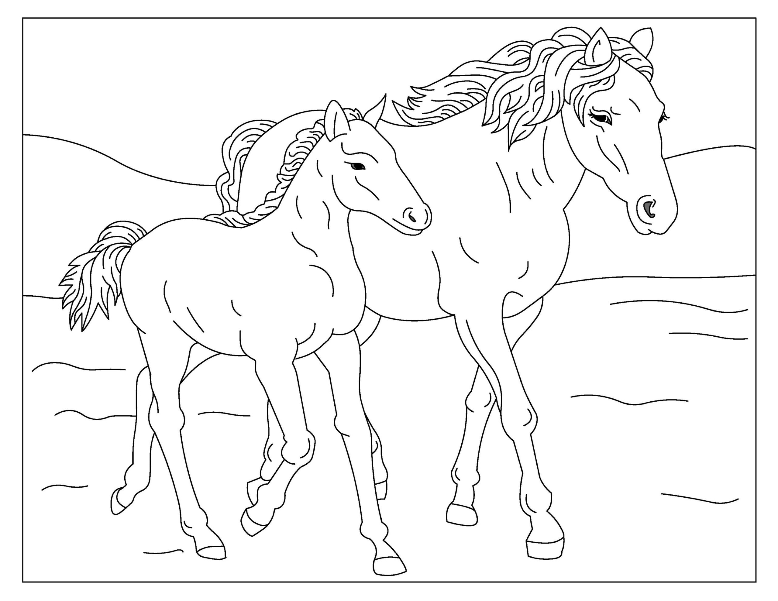 Cute Horses Coloring Pages Coloring Nation
