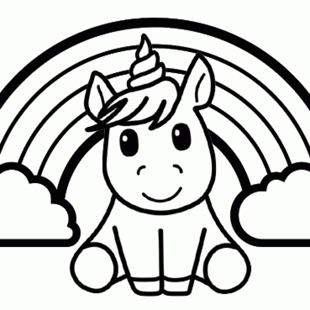 Cute Rainbow Unicorn Coloring Sheet Mitraland