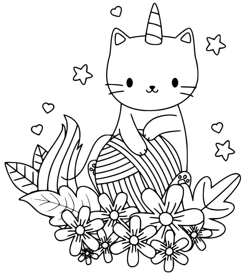 Cute Unicorn Cat Coloring Page Free Printable Coloring Pages For Kids