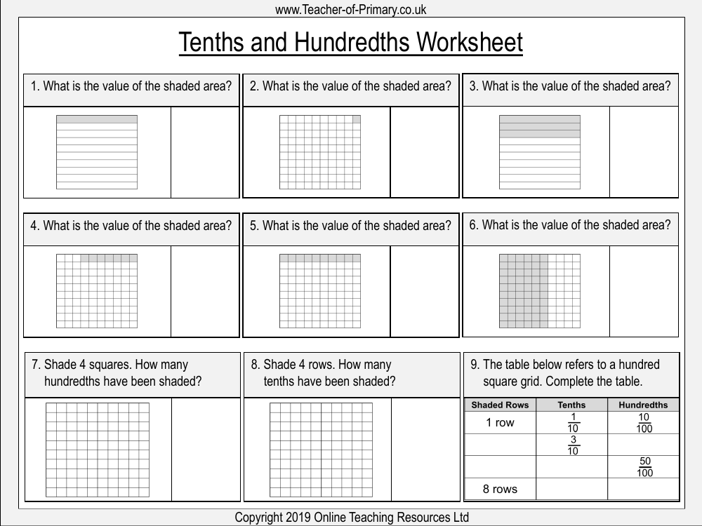 Decimal Place Value Worksheets 4th Grade Worksheets Library
