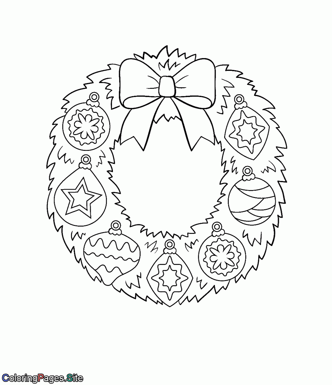Decorated Wreath Online Coloring Page Coloring Pages Online