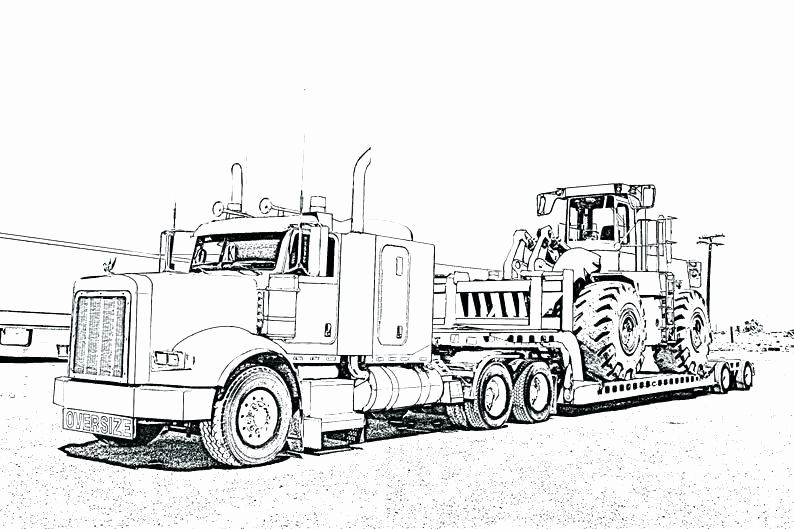 Diesel Truck Semi Truck Coloring Pages