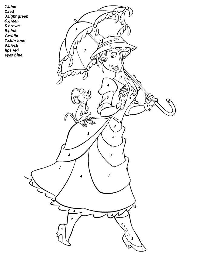 Disney Color By Numbers Coloring Pages At GetColorings Free 