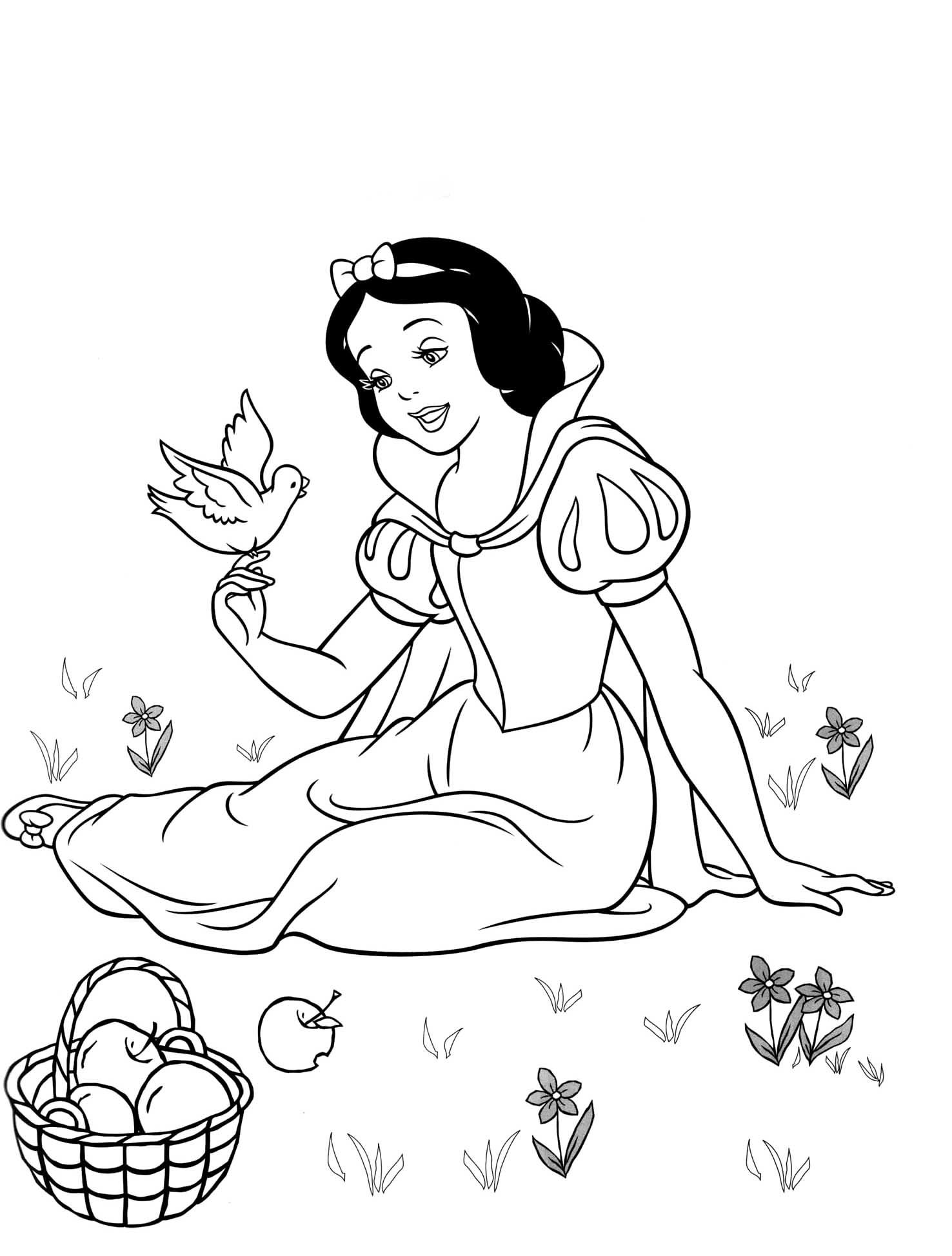 Disney Princess Coloring Pages Snow White Coloring Home