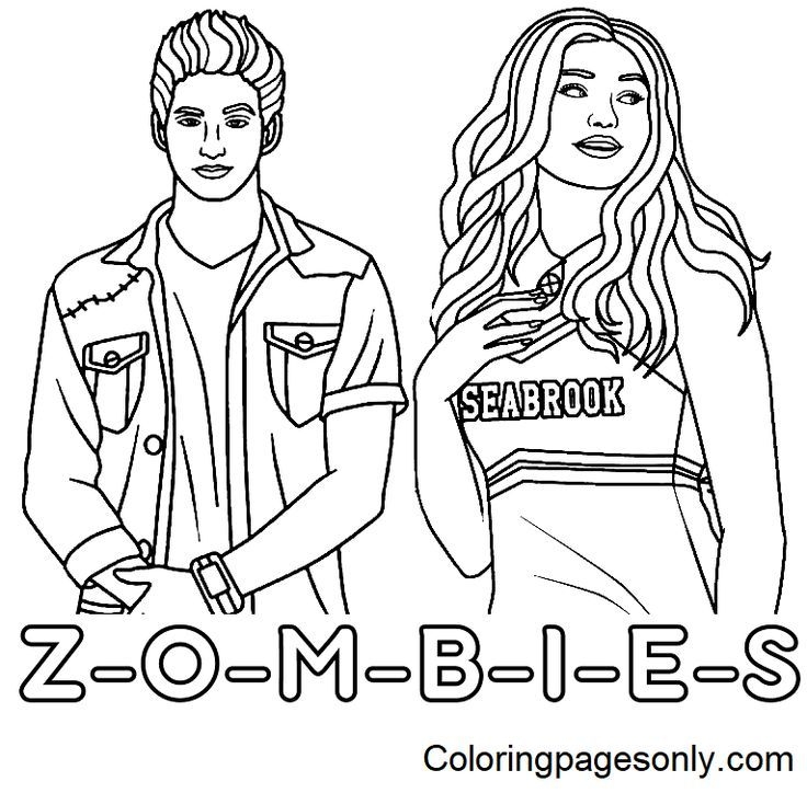 Disney Zombies Coloring Pages Zombie Disney Coloring Pages Disney 