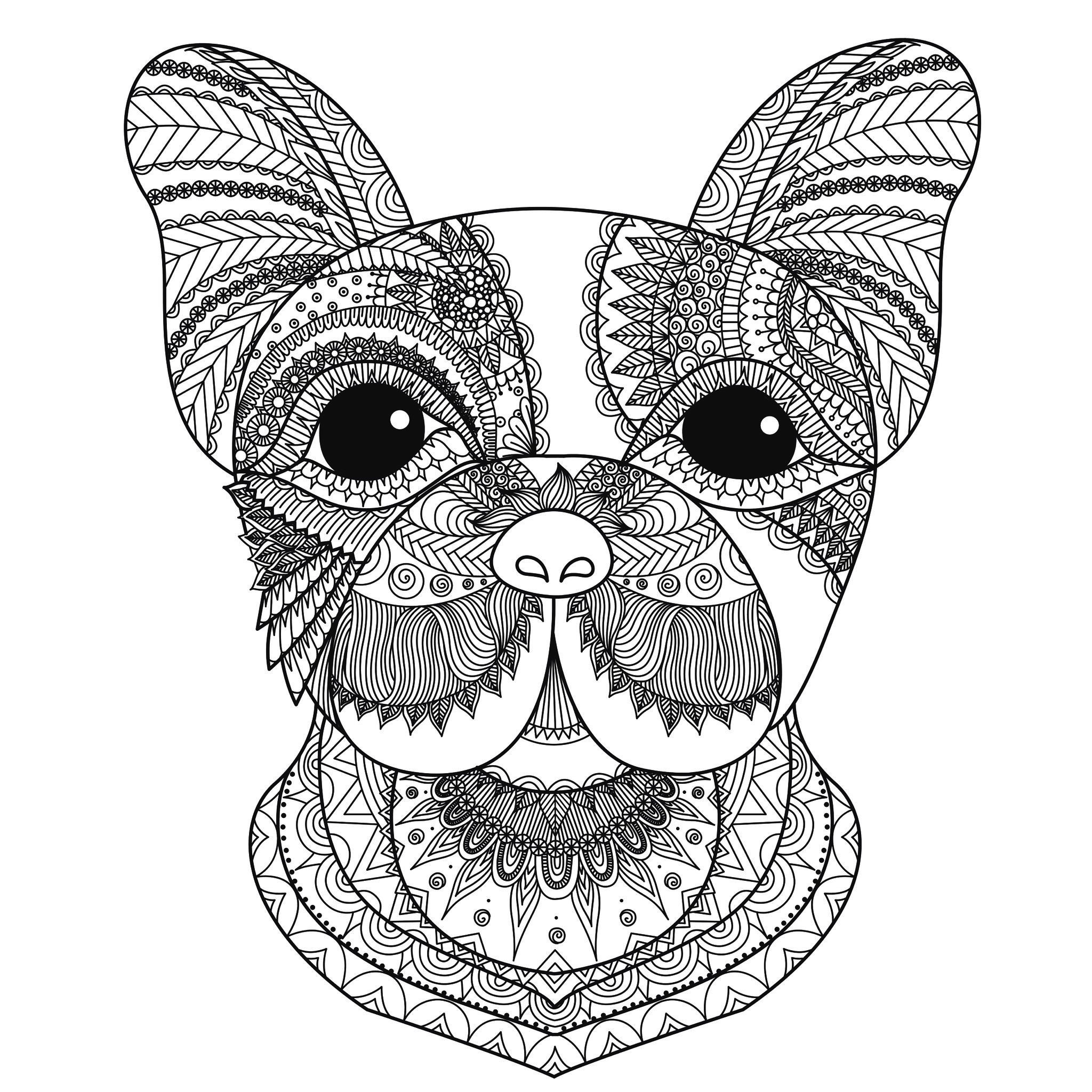 Dog Head Bimdeedee Dogs Adult Coloring Pages
