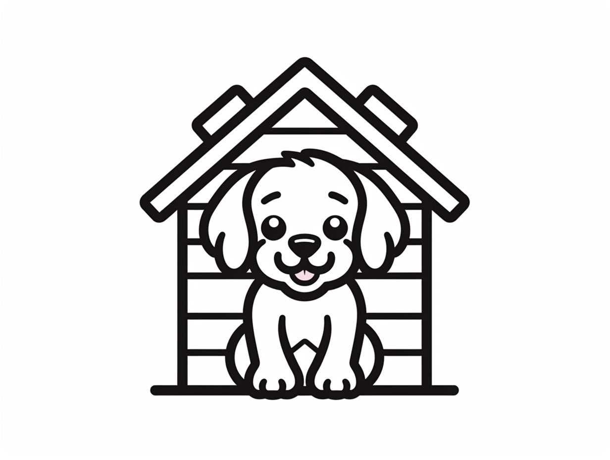 Dog House Coloring Sheet Coloring Page