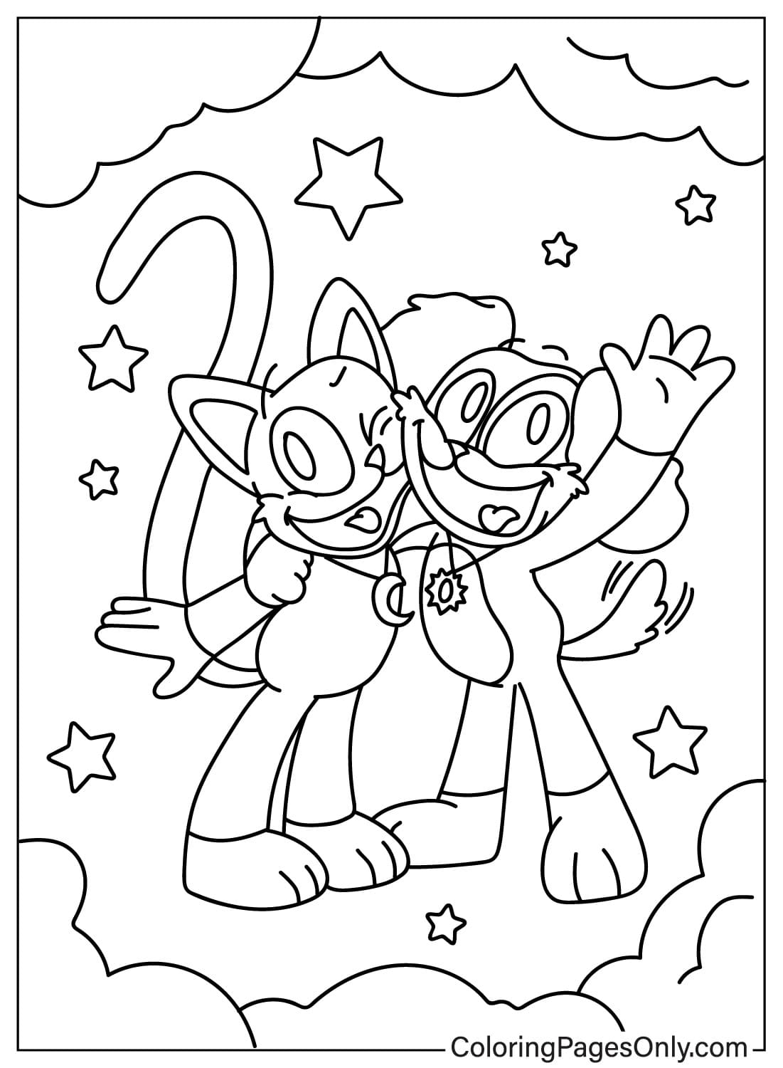 DogDay And CatNap Coloring Page Free Printable Coloring Pages