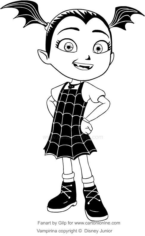 Drawing Vampirina Smiling Coloring Page
