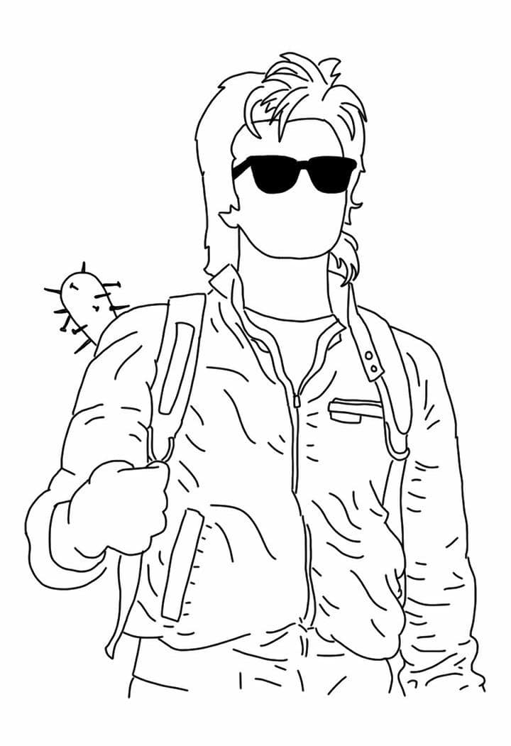 Dustin Stranger Things 2 Coloring Page Free Printable Coloring Pages 