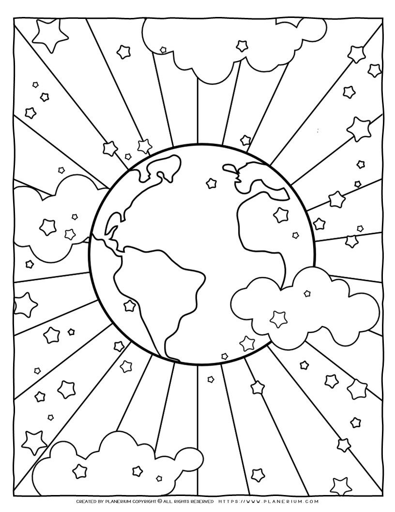 Earth Coloring Page Planerium