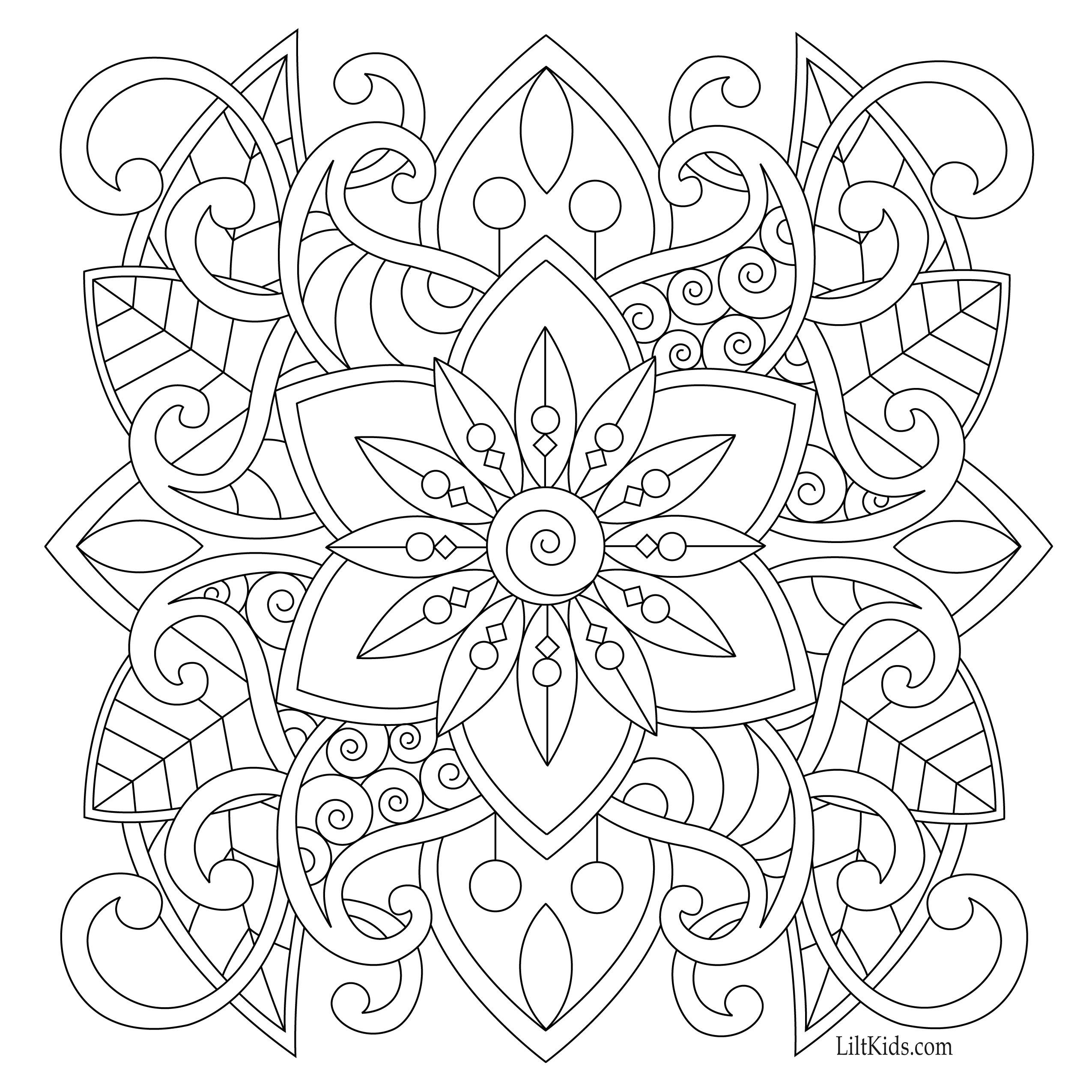 Easy Mandala Coloring Pages Evilhost