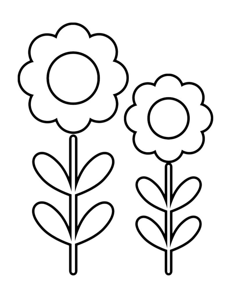 Easy Simple Flower Coloring Pages Coloring Book 