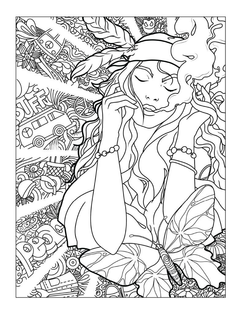 Easy Trippy Coloring Pages For Adults Flatfery