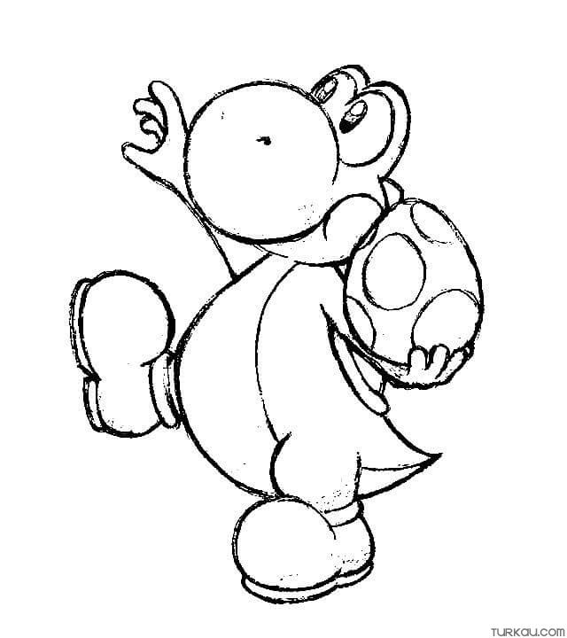 Egg Yoshi Coloring Page Turkau