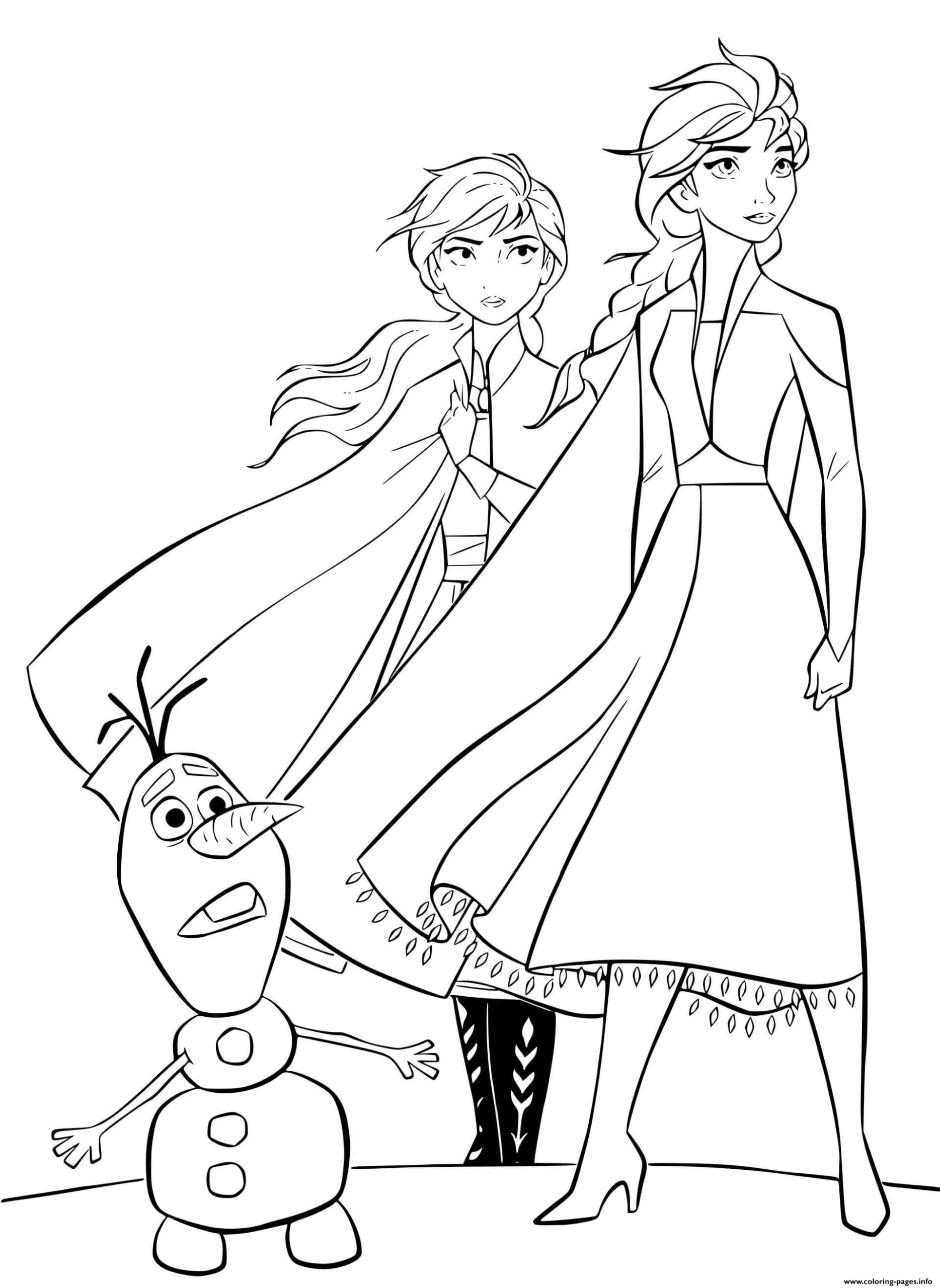 Elsa And Anna Coloring Pages Learny Kids