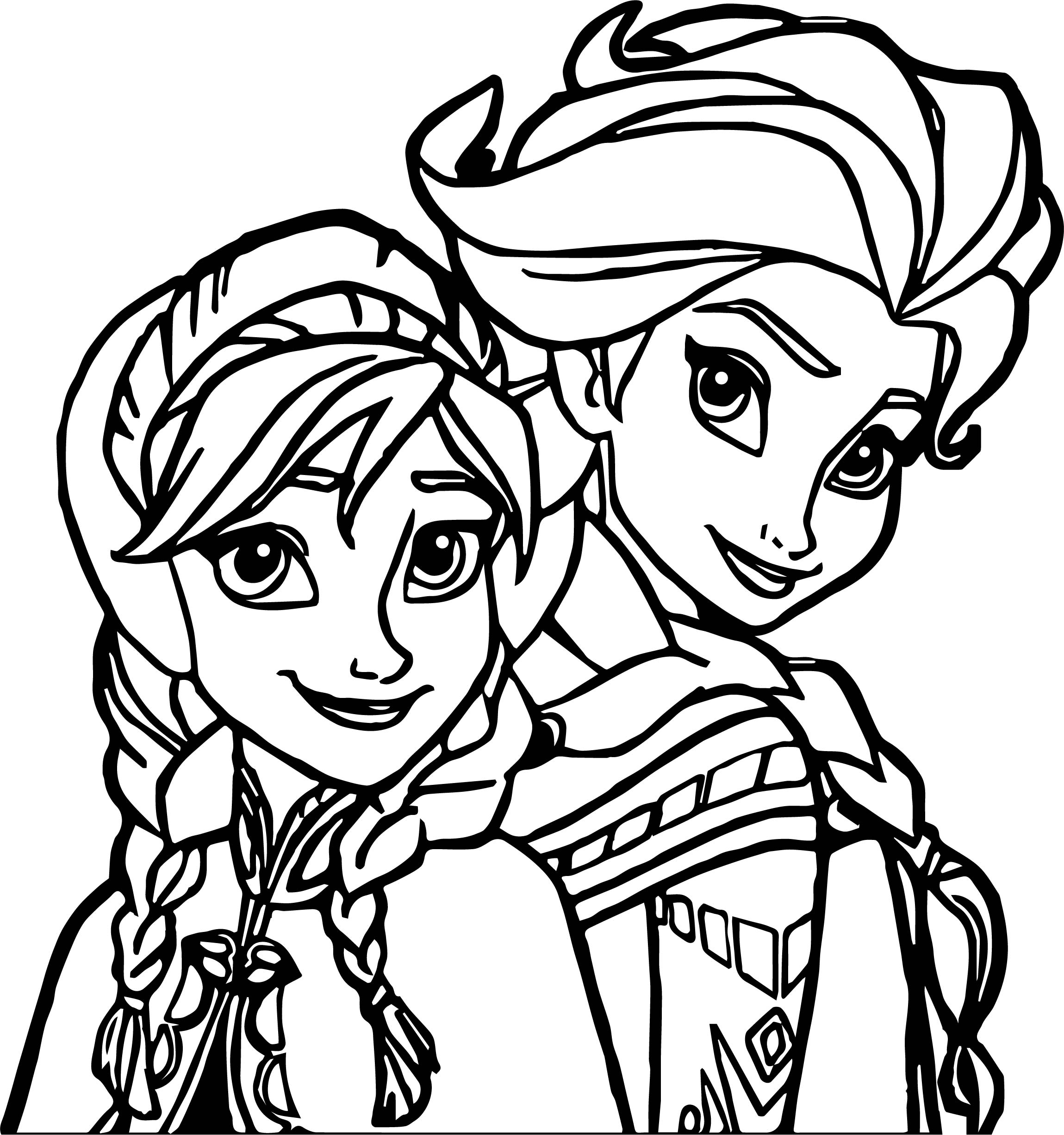Elsa Anna Coloring Page Wecoloringpage