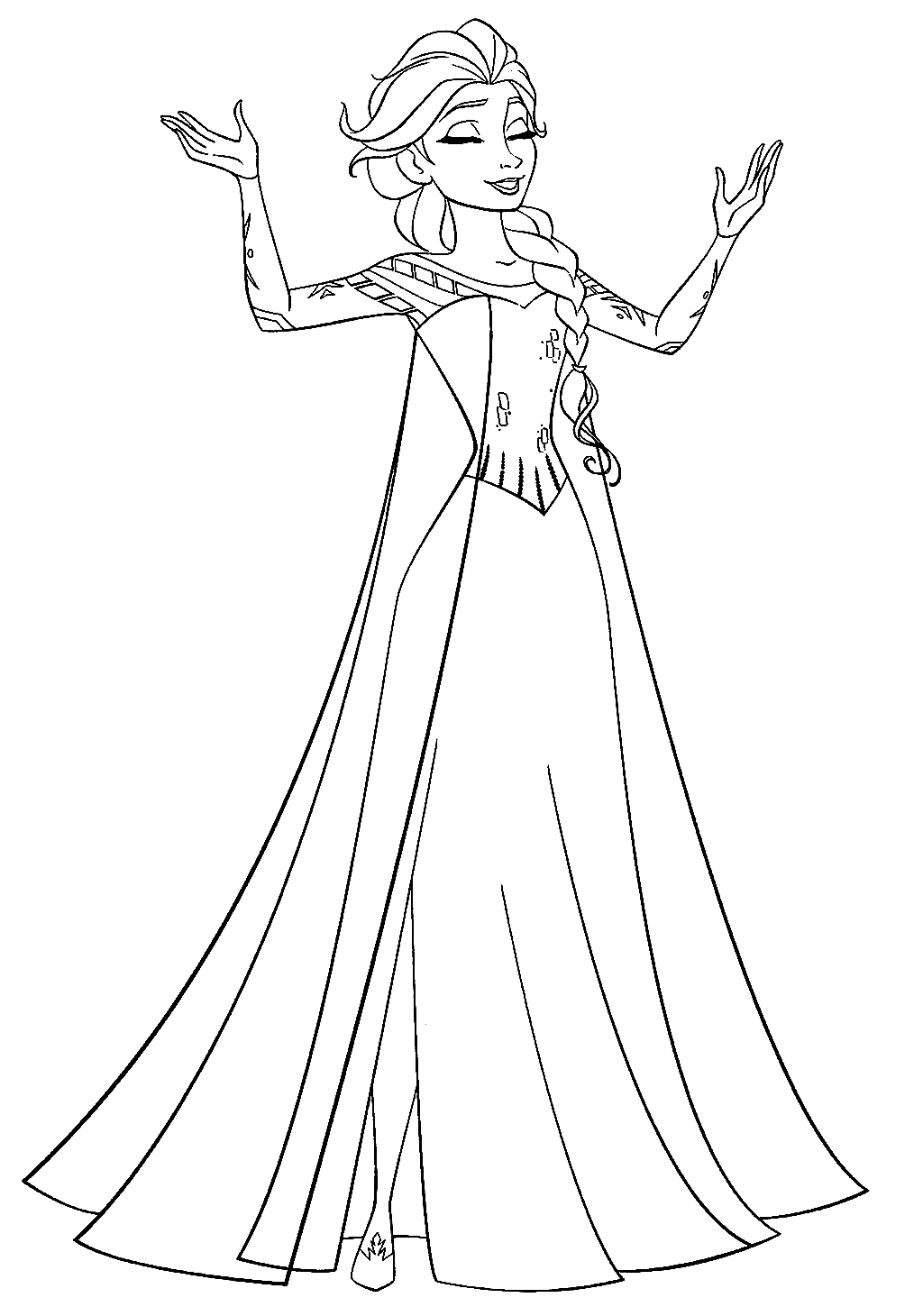 Elsa Singing Coloring Page Free Printable Coloring Pages