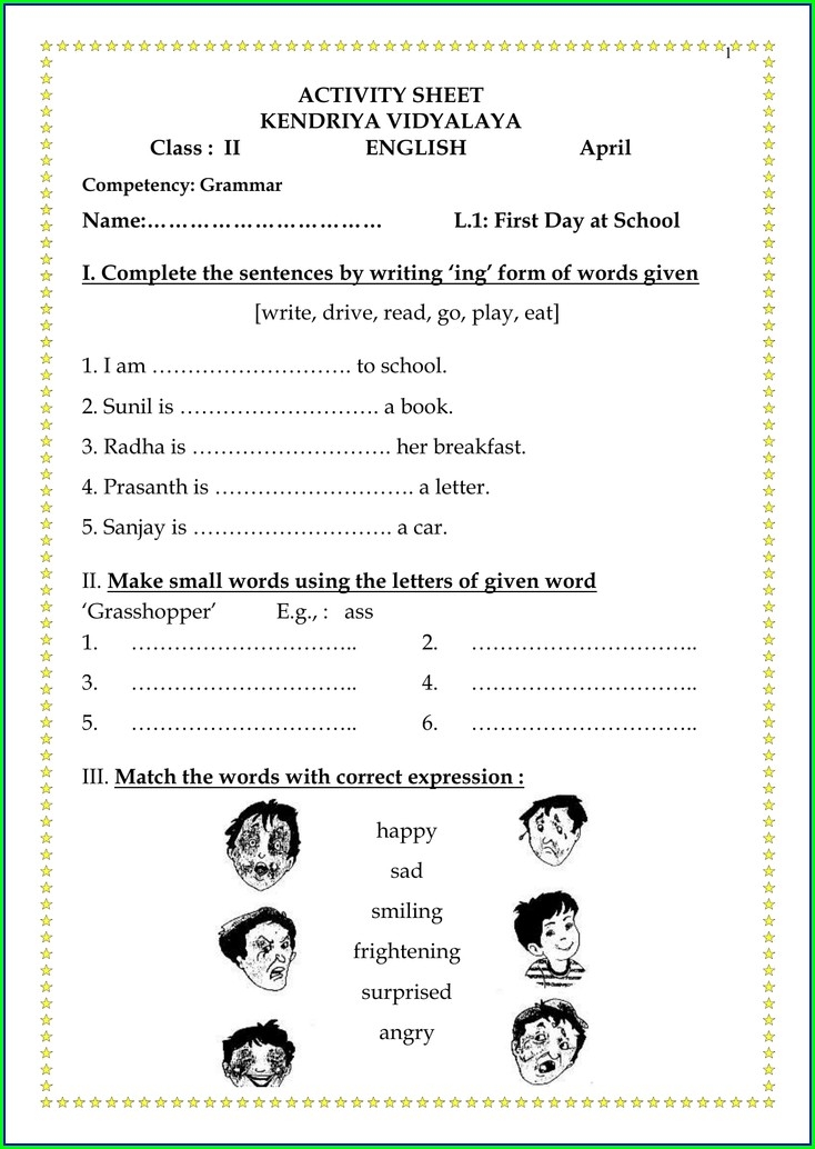 English Tenses Worksheet For Class 5 Uncategorized Resume Examples