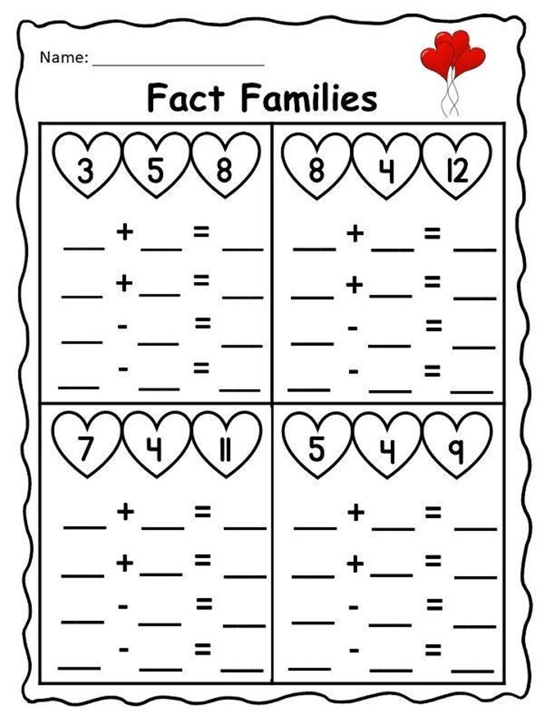 Fact Family Worksheets Addition And Subtraction Worksheets Library