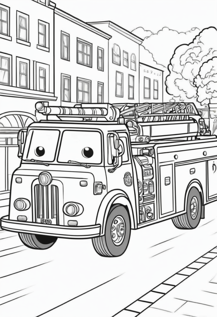 Fire Truck Coloring Sheet Color My Pages