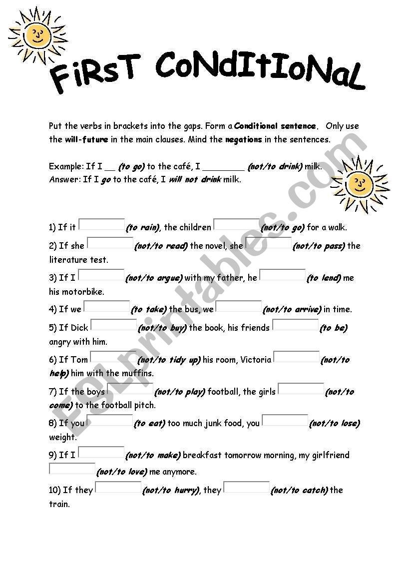 First Conditional Worksheet