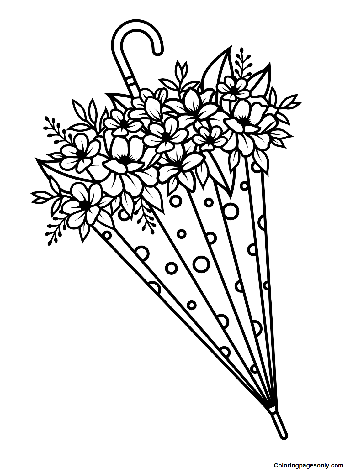 Flower Umbrella Coloring Page Free Printable Coloring Pages