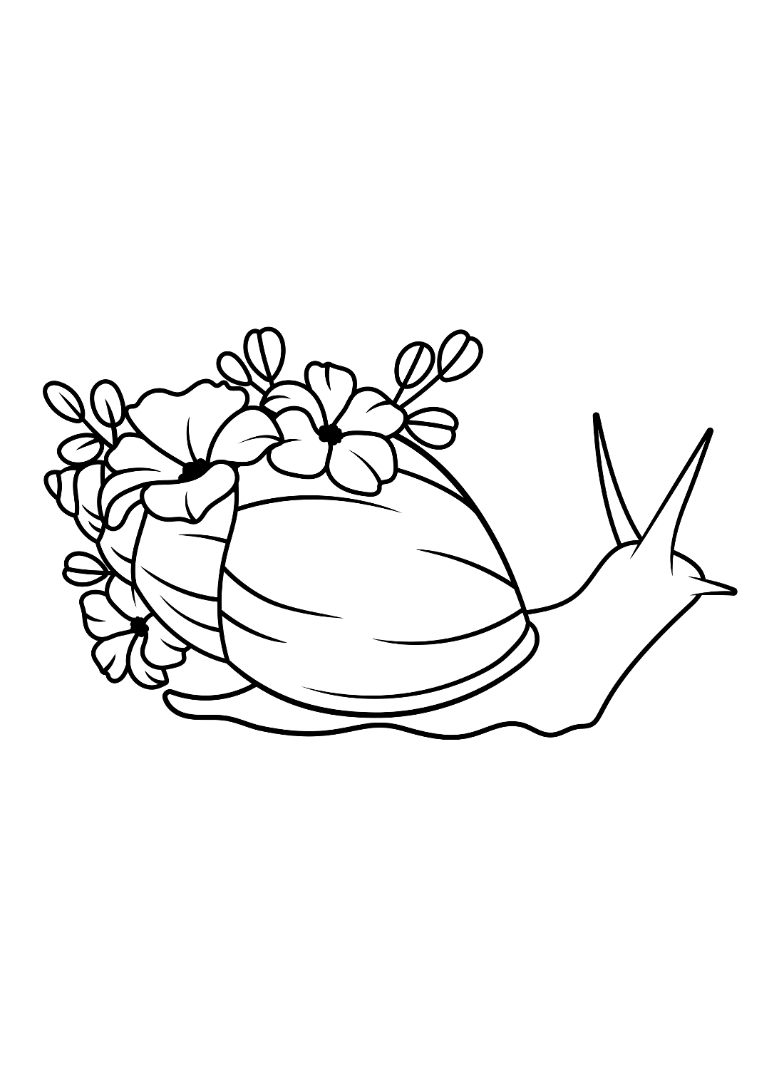 Flowers Snail Coloring Page Free Printable Coloring Pages