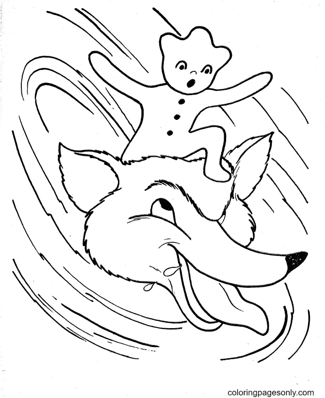 Fox And Gingerbread Man Coloring Pages Free Printable Coloring Pages