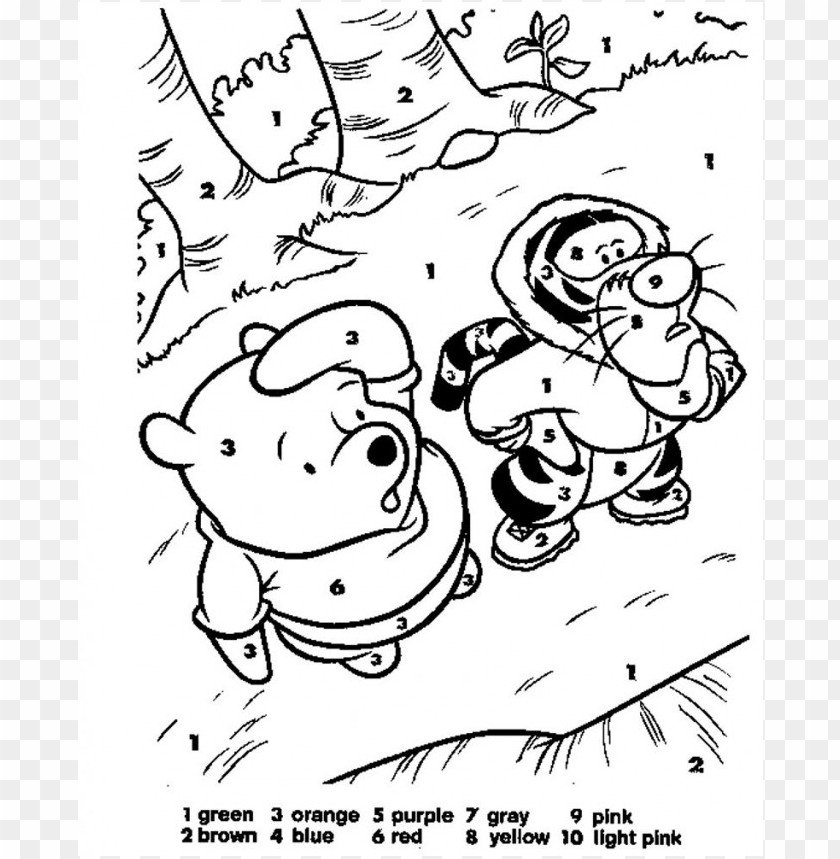 Free Download HD PNG Disney Color By Number Coloring Pages PNG 