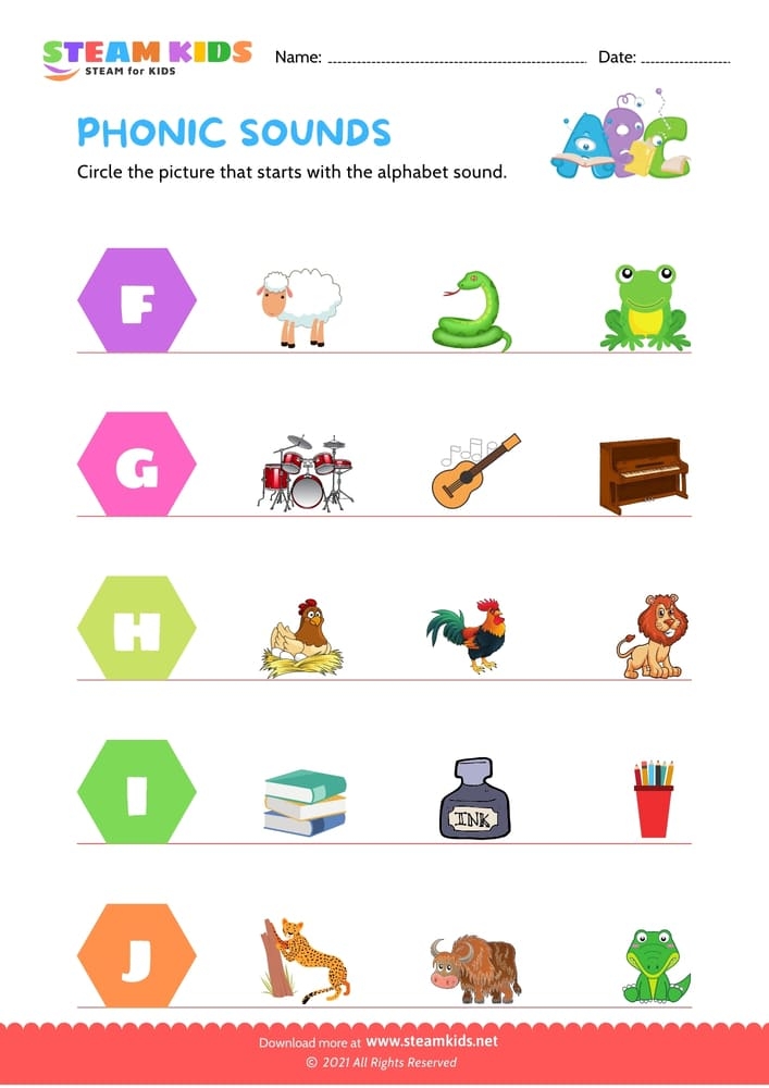 Free English Worksheet Phonic Sound Worksheet 2 STEAM KIDS