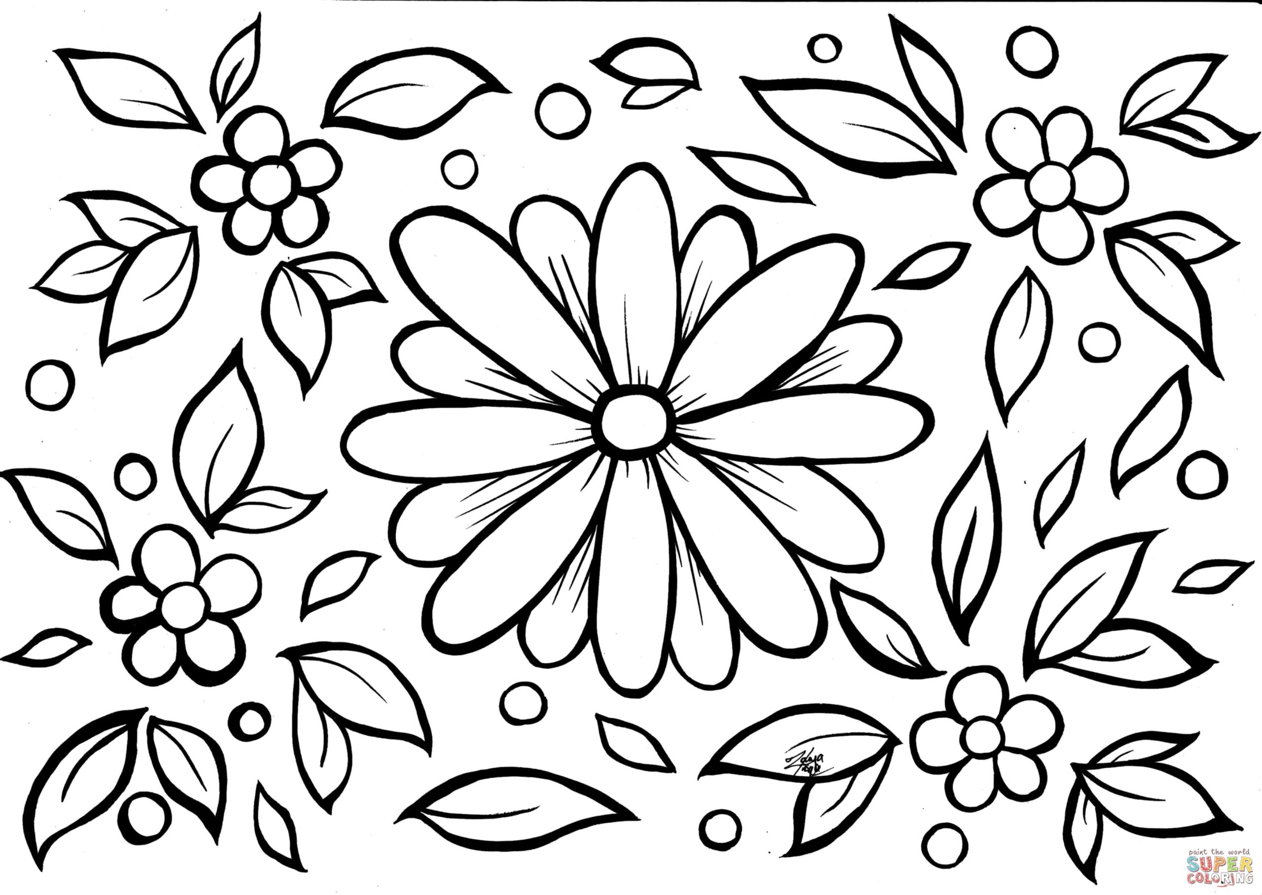Free Flower Coloring Pages Printable Calendar Printables