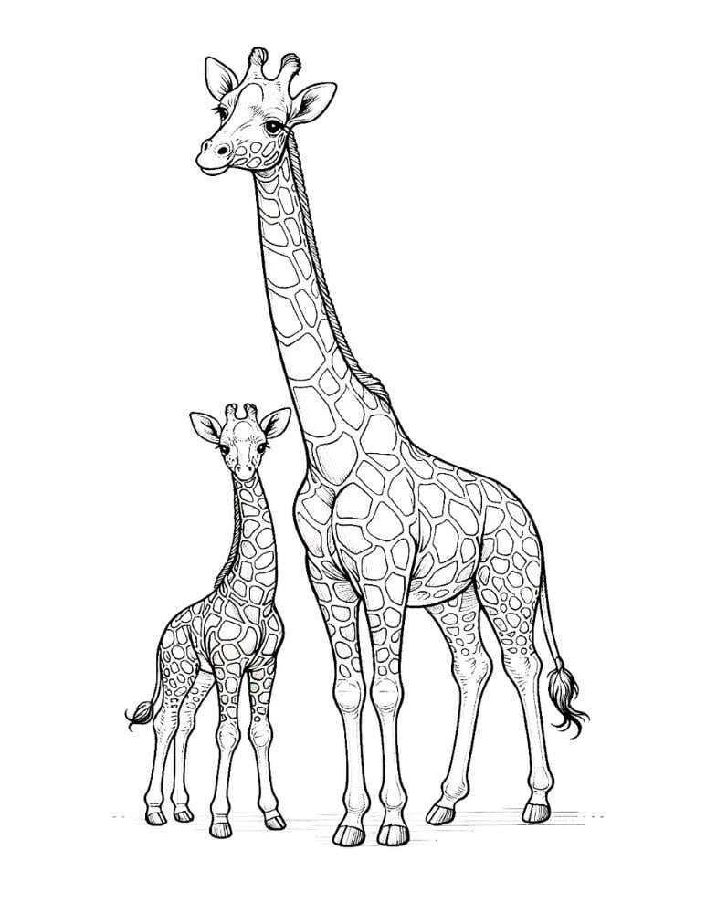 Free Giraffe Coloring Pages