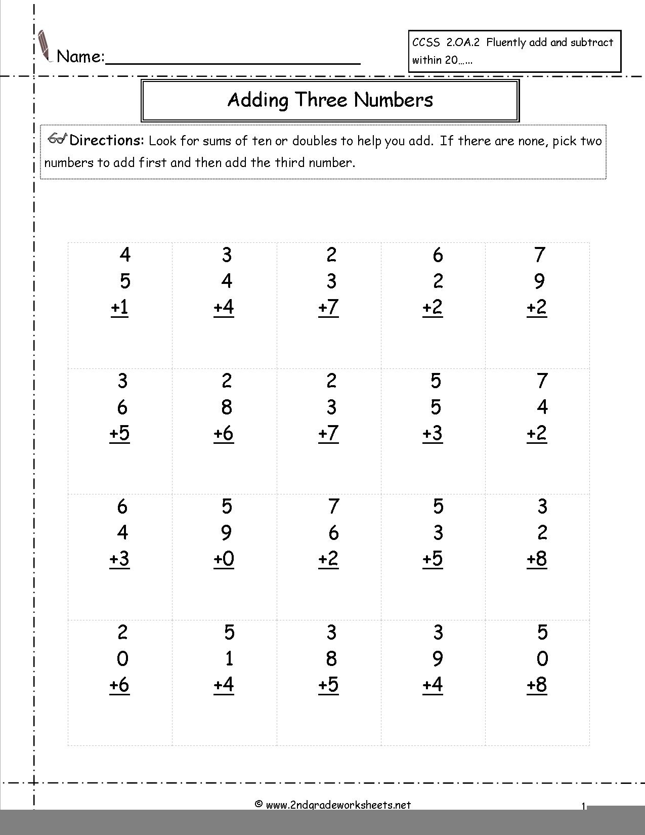 Free Math Worksheets And Printable Math Activities For Elementary 