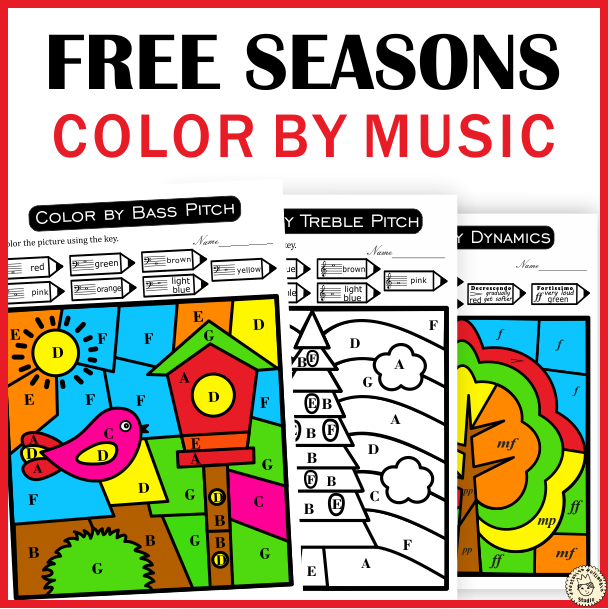 Free Printable Music Color By Number Sheets Color By Note Names Sy 